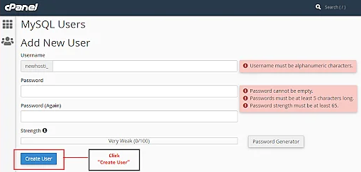 How To Install WordPress On VPS? 23 Create Username and Password in MYSQL Database Wizard