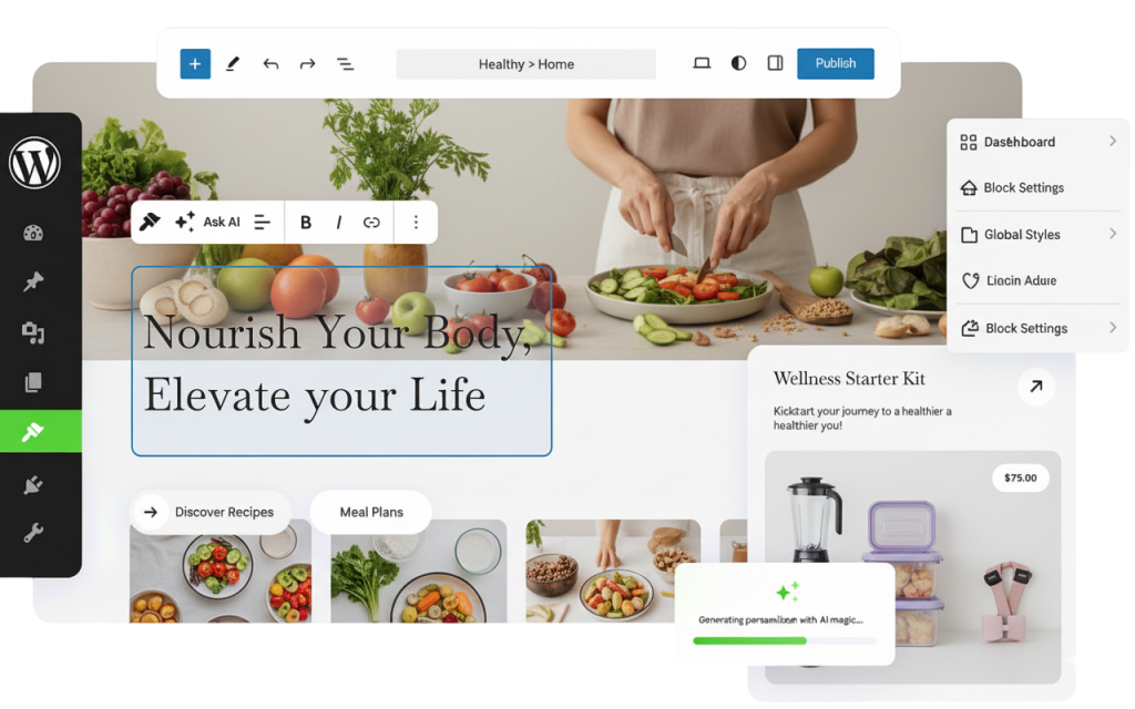 Fresh Food WordPress Illustration