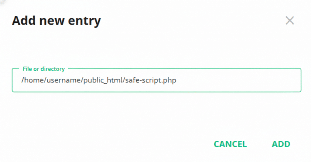 Adding a file path in ignore list of Imunify360