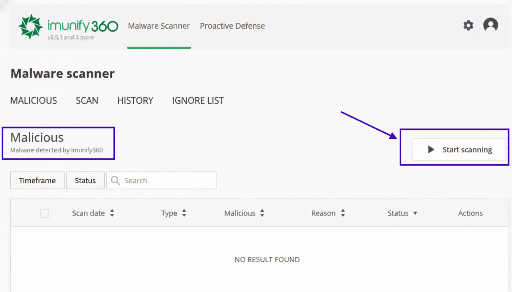 Manually scan files in Imunify360