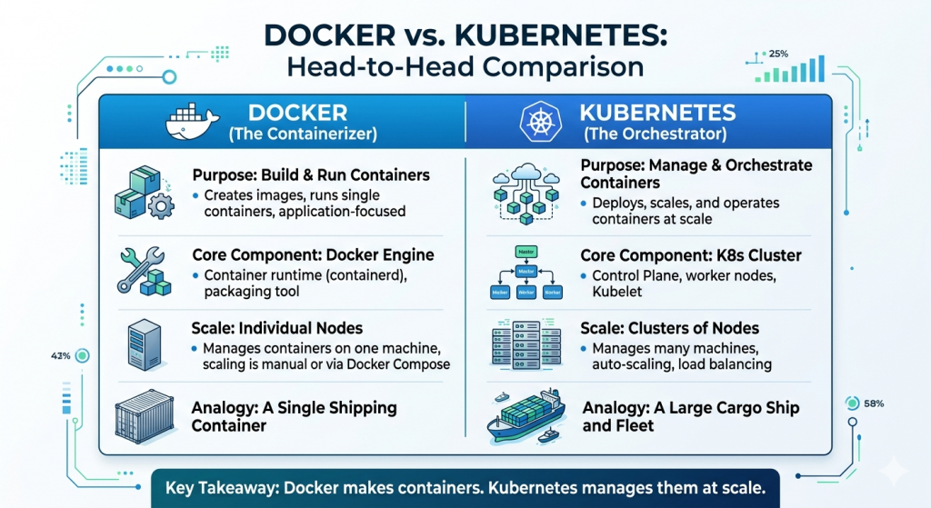Docker vs. Kubernetes: Head-to-Head Comparison