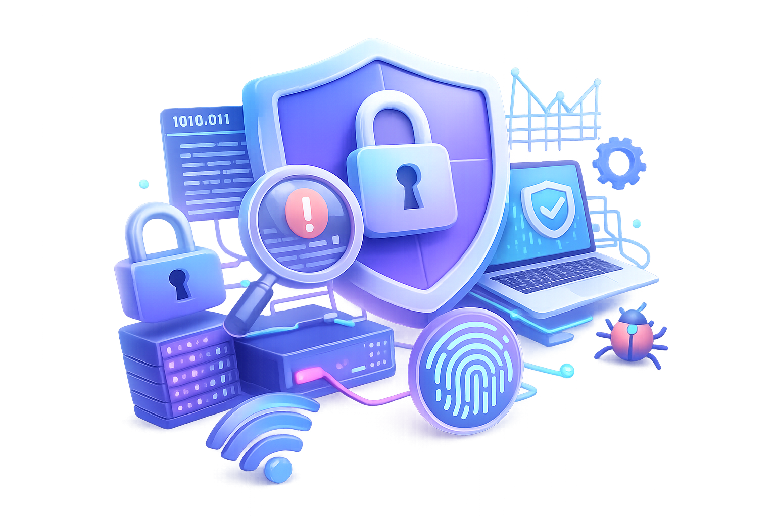 3d illustration showing IT & Security Operations